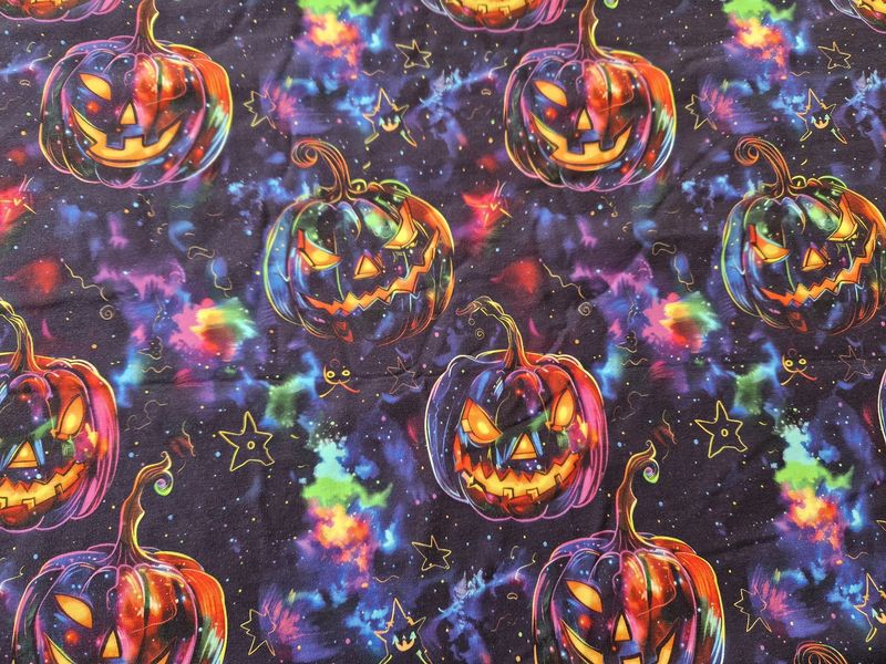 Sommersweat Halloween Kürbis 52cm x 180cm breit