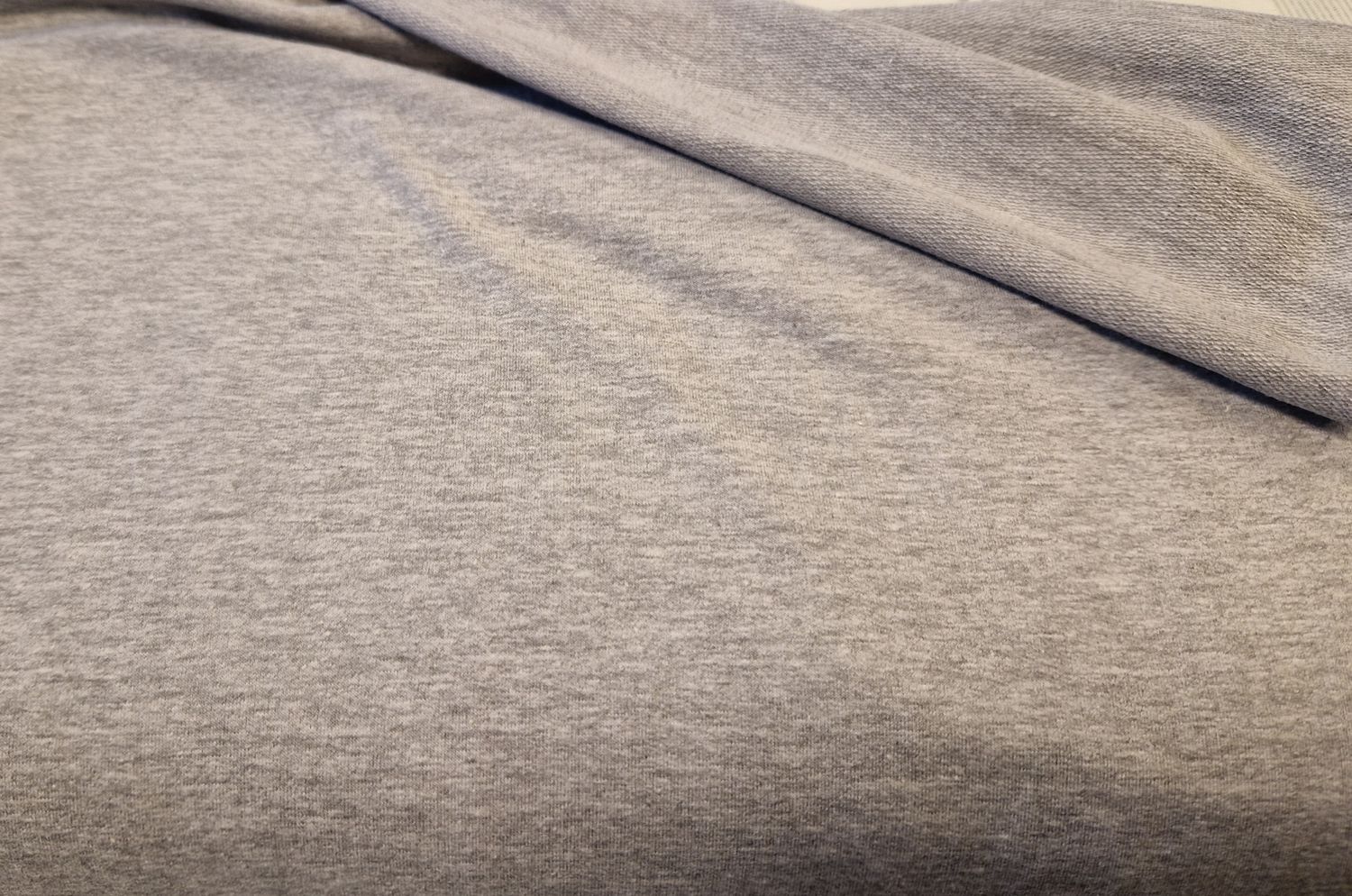 Sommersweat angeraut uni Grau Melange 50cm x 165cm breit