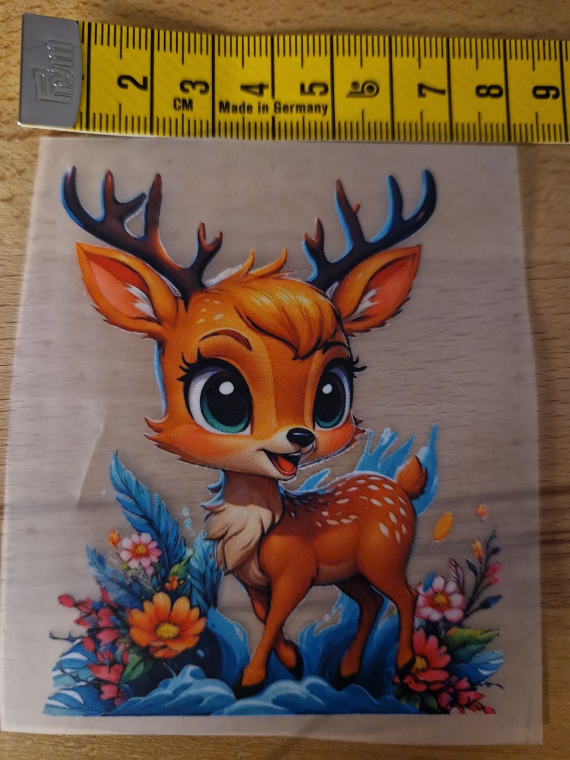 Bügelbild Bambi 9cm hoch x 7,5cm breit 