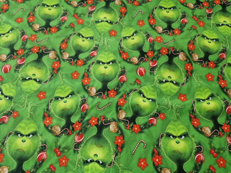 Sommersweat Grinch 50cm x 175cm breit