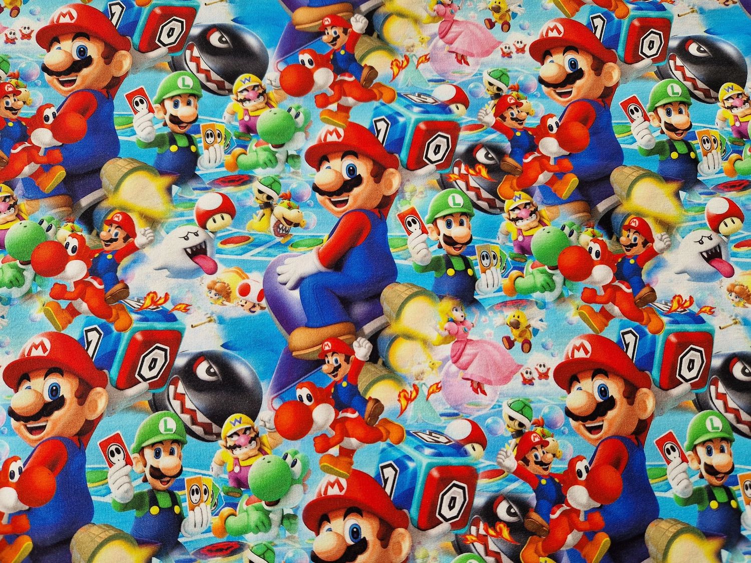 Sommersweat Mario Party 50cm x 180cm breit 