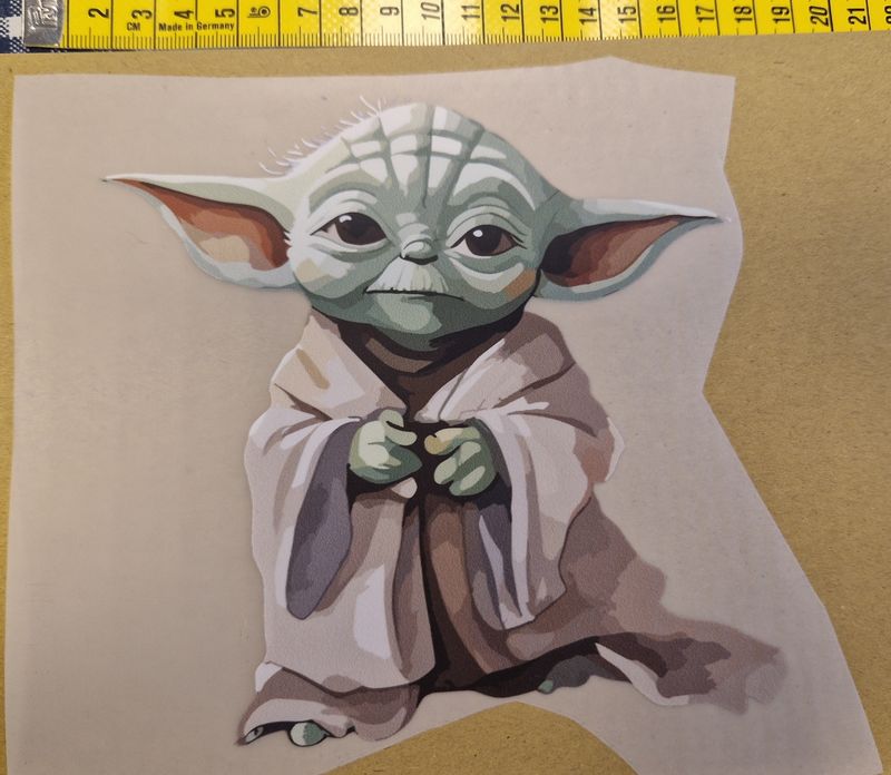 Bügelbild Yoda 15x15cm 