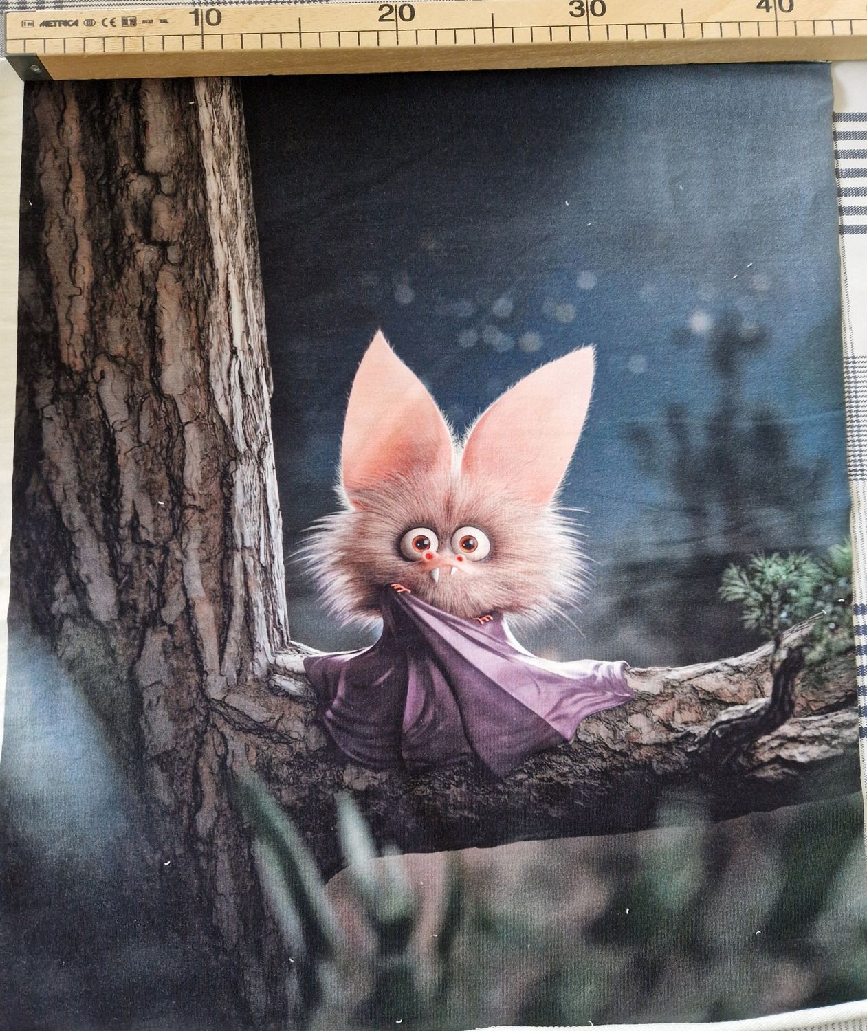 Sommersweat Fledermaus Panele 43x55cm 