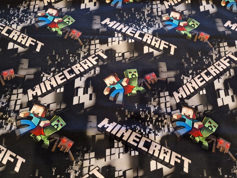 Sommersweat Minecraft schwarz 50cm x 180cm breit Sommersweat Minecraft schwarz 50cm x 180cm breit