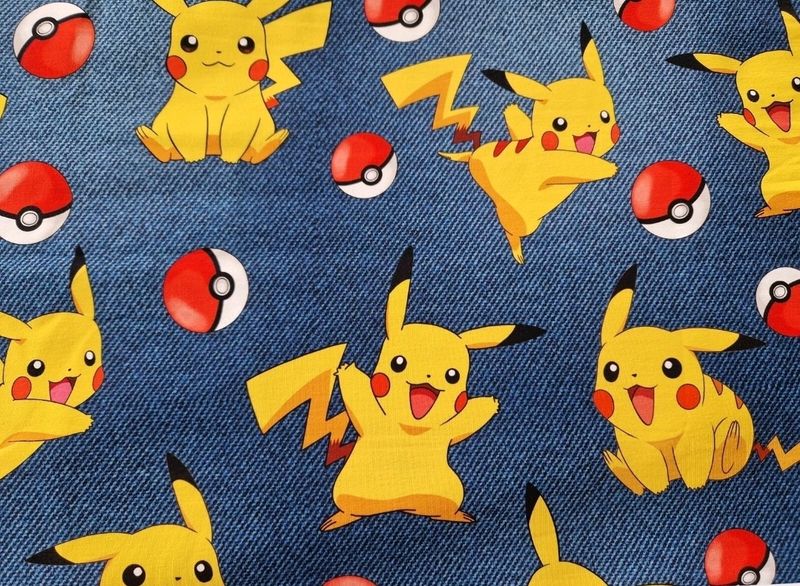 Sommersweat Pokemon Pikatschu jeans 50cm x 180cm breit Sommersweat Pokemon Pikatschu jeans 50cm x 180cm breit