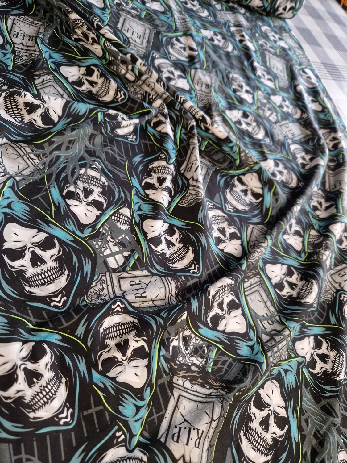 Jersey Digitaldruck Skulls Totenkopf 50cm x180cm breit