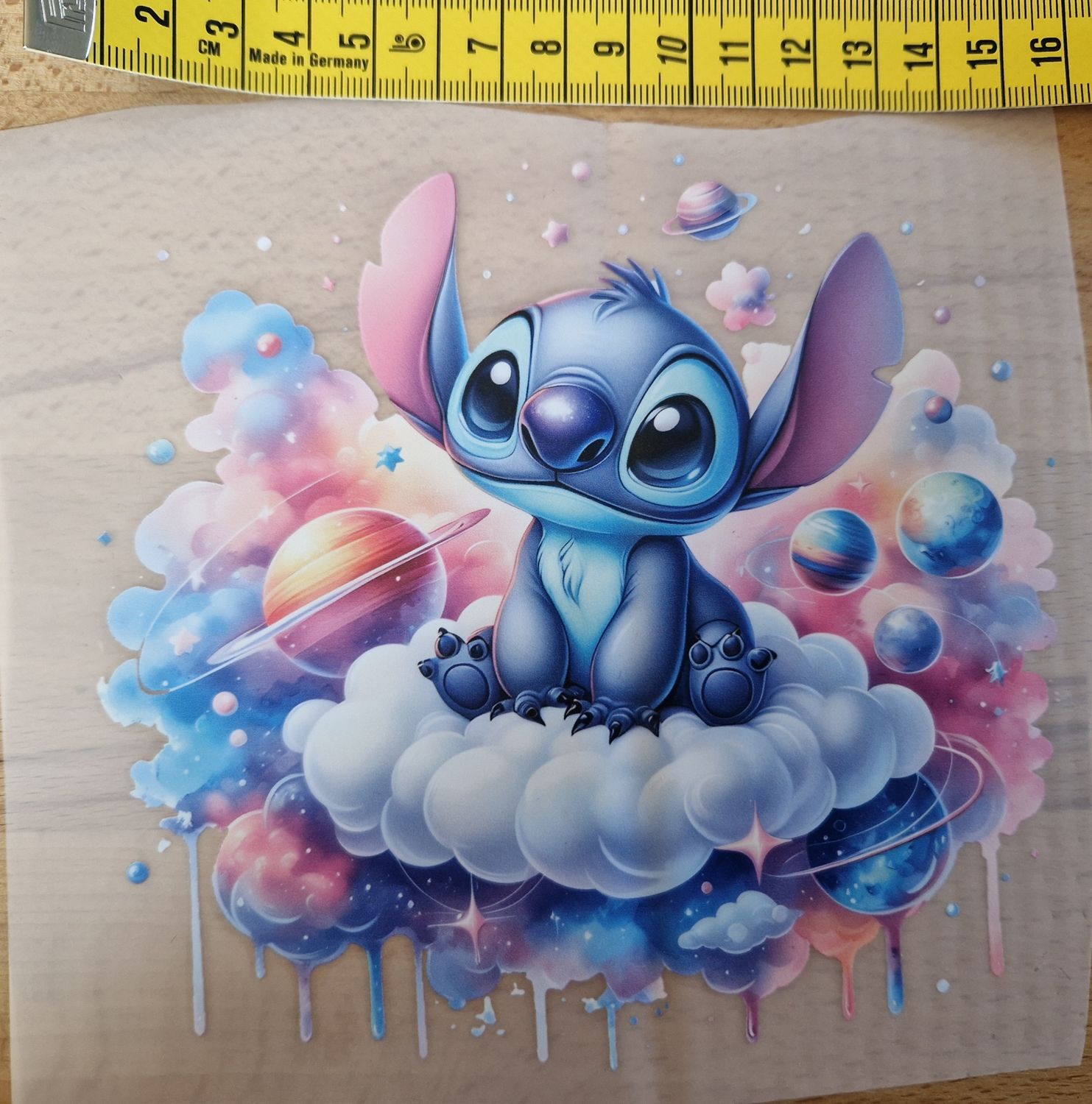 Bügelbild Stitch 15x15cm Lieferung Ende Juni 