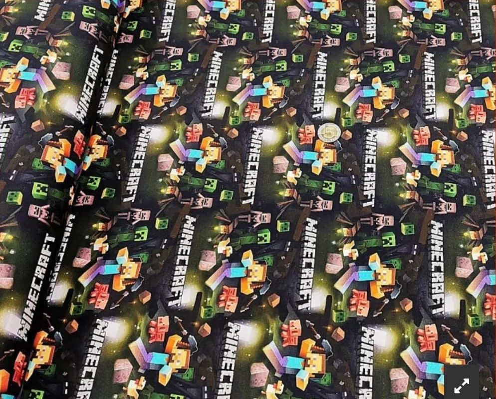 Sommersweat Minecraft grau 50cm x 180cm breit 