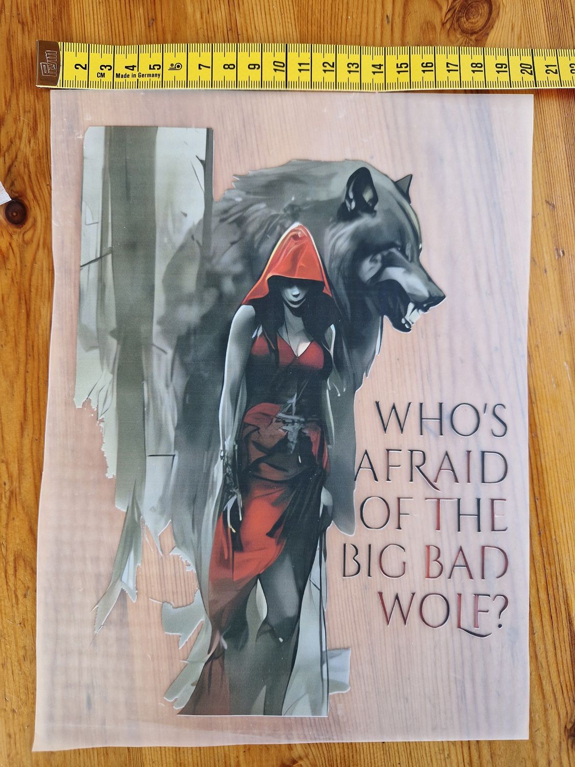Bügelbild Wolf 23cm hoch x 18cm breit 