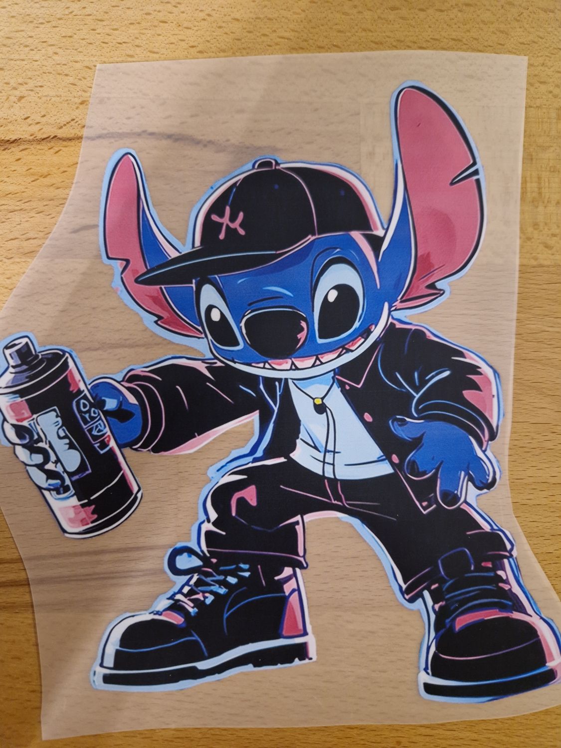 Bügelbild Stitch Graffity Nr.3 - 20cm hoch x 20cm breit 
