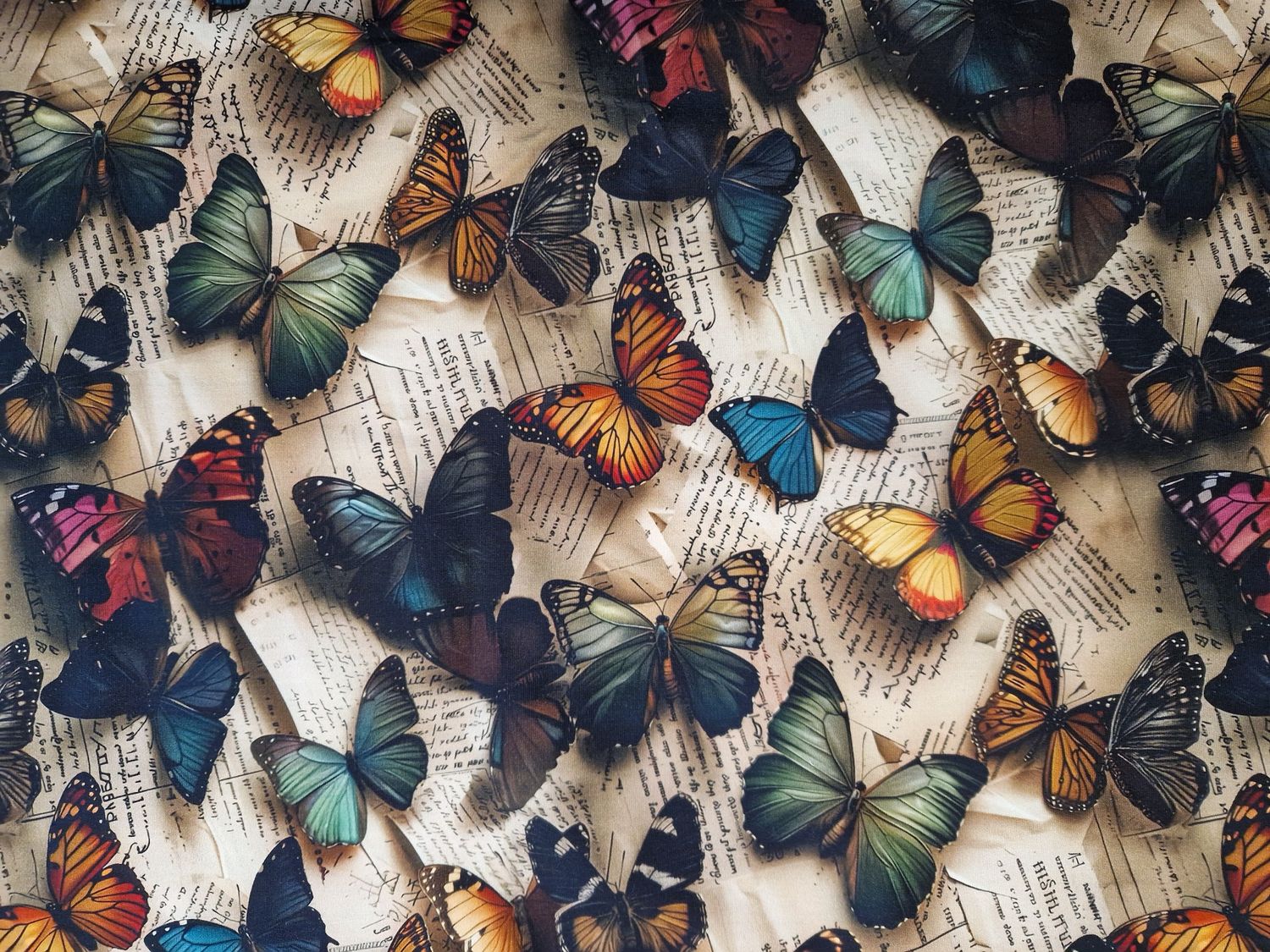 Sommersweat Schmetterling 50cm x 180cm breit