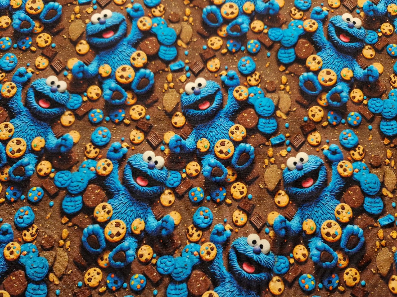 Sommersweat Krümelmonster 50cm x 180cm breit