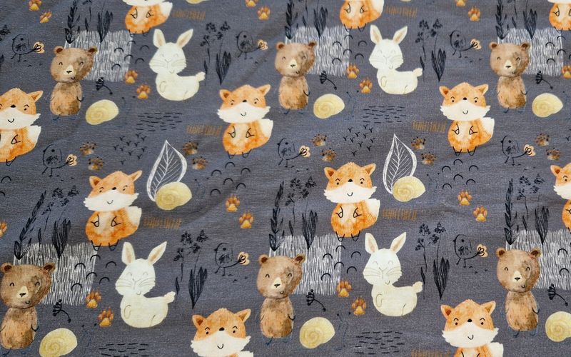Sommersweat Waldtiere 65cm x 150cm breit Sommersweat Waldtiere 65cm x 150cm breit