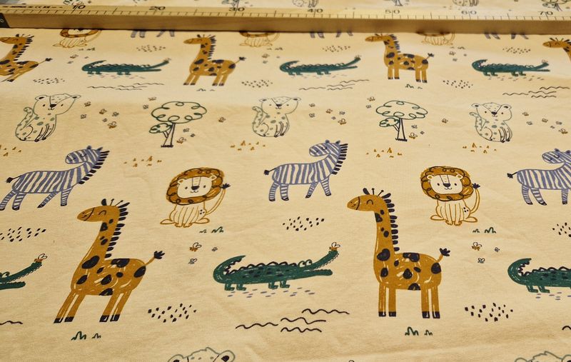 French-Terry Tiere Afrika 50cm x 200cm breit French-Terry Tiere Afrika 50cm x 200cm breit