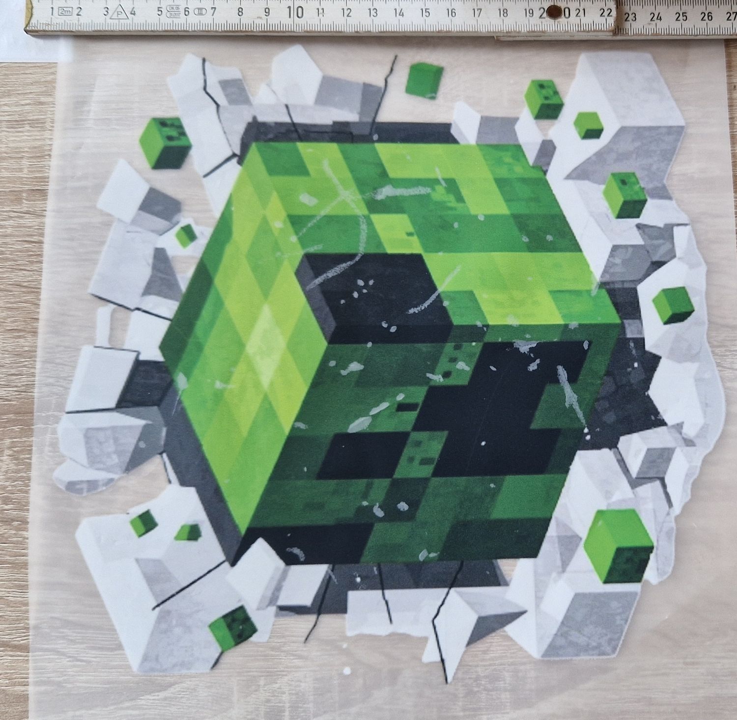 Bügelbild Minecraft 25cm hoch x 25cm breit 