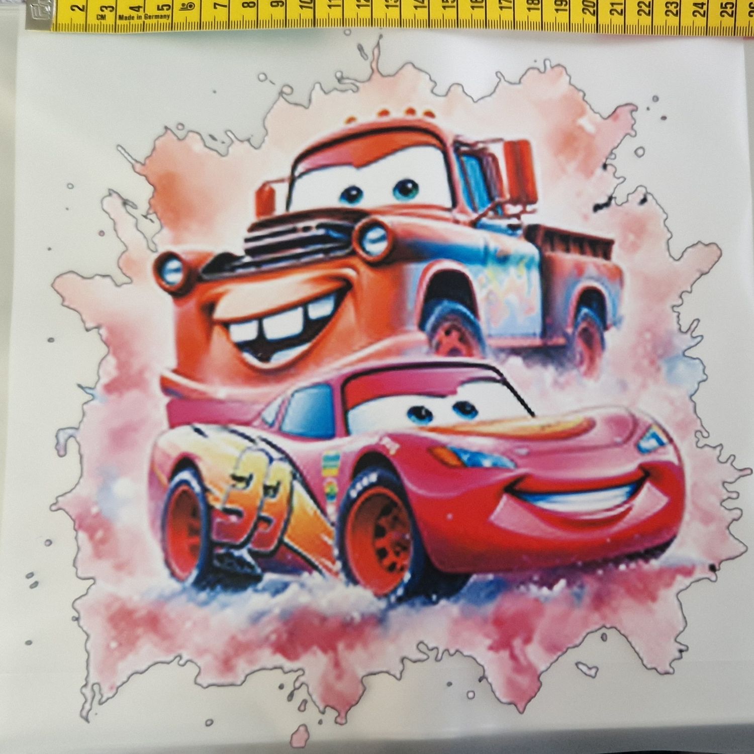 Bügelbild Cars 25cm hoch x 25cm breit 