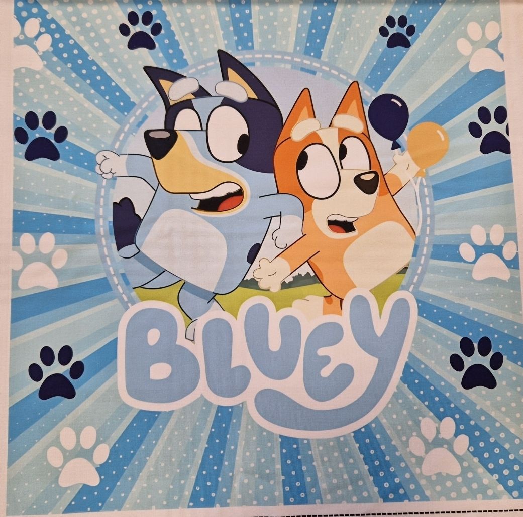 Sommersweat Bluey Panele 42x42cm breit 
