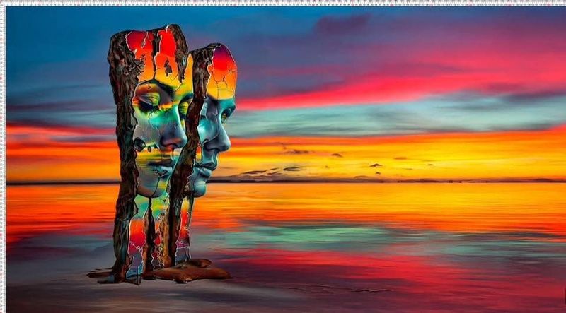 Sommersweat Gesicht bunt Panele 80x180cm Sommersweat Gesicht bunt Panele 80x180cm
