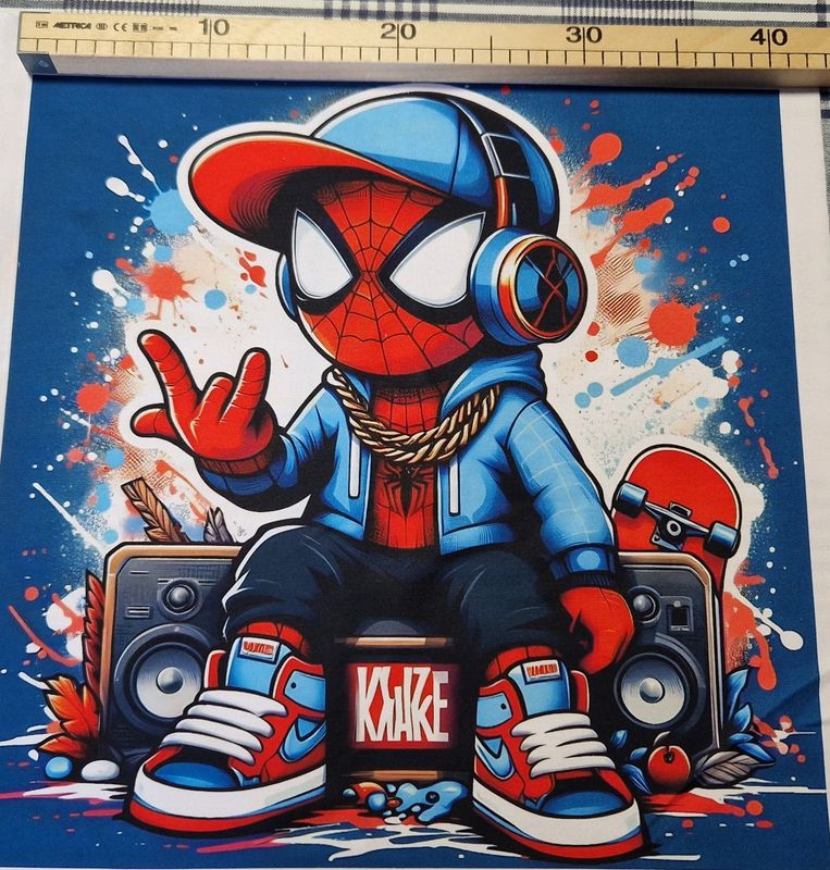 Sommersweat Spidey Panele 42x42cm breit Sommersweat Spidey Panele 42x42cm breit