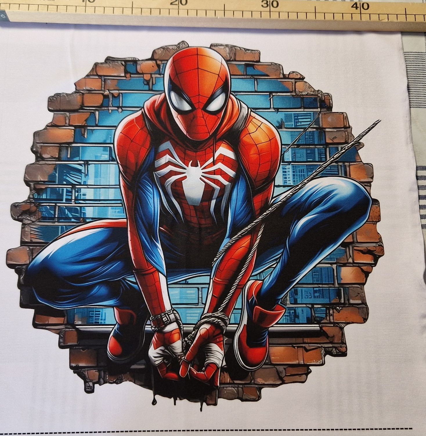 Sommersweat Spiderman Panele 42x42cm breit 