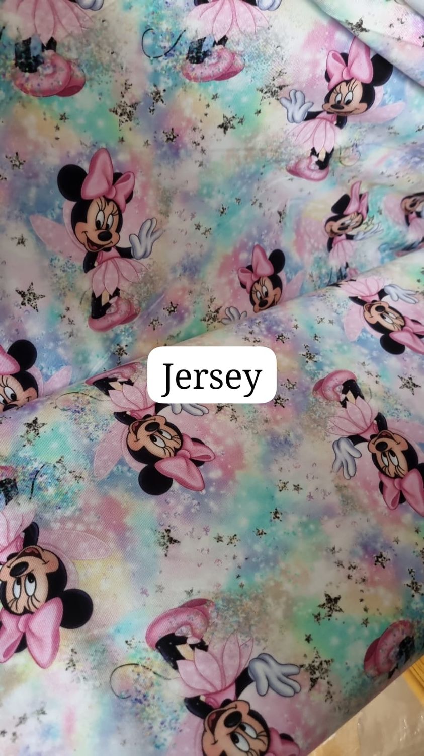 Jersey Digitaldruck Minnie Maus Fee 43cm x180cm breit