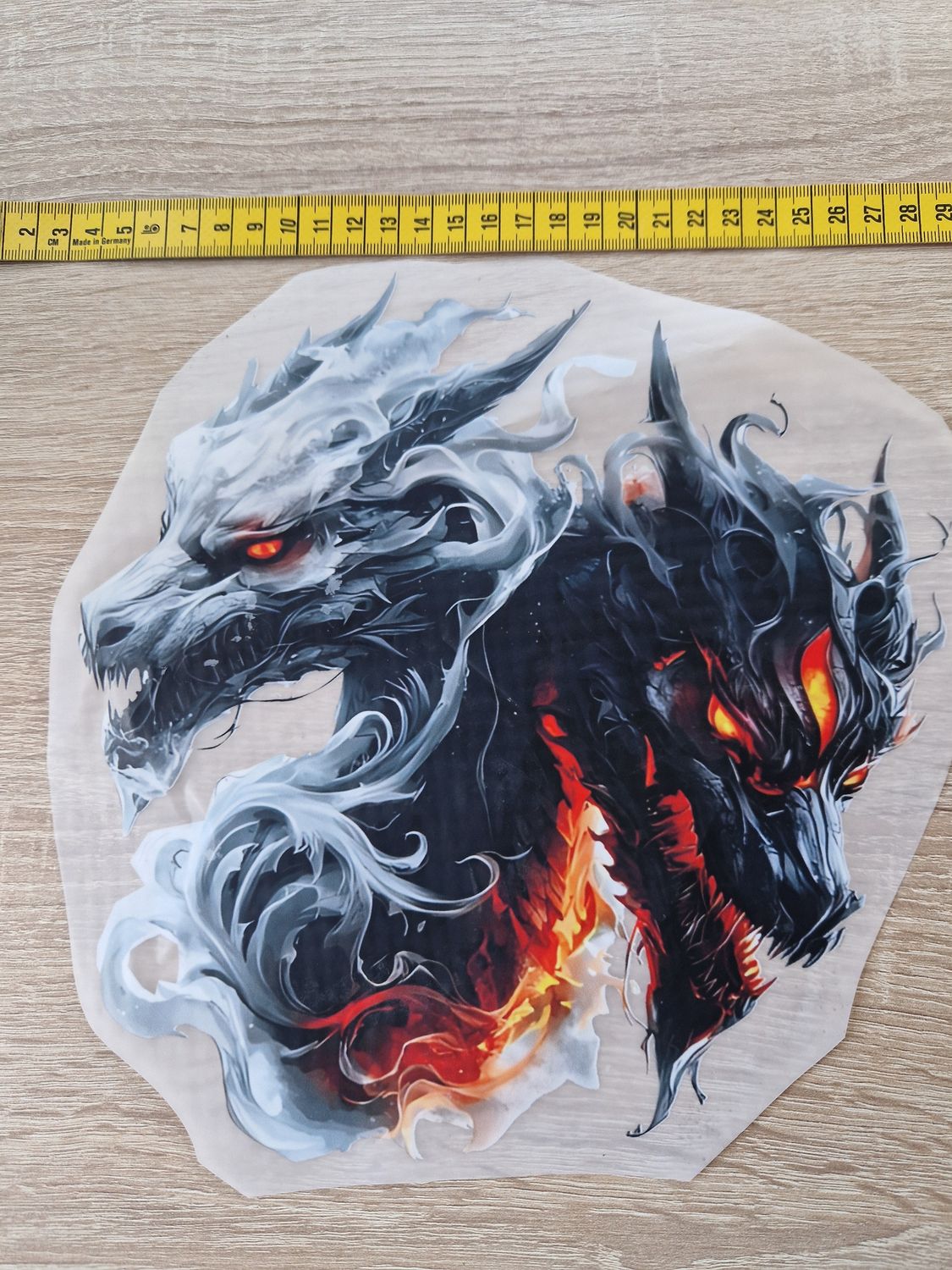 Bügelbild Drachen 25cm hoch x 23cm breit 