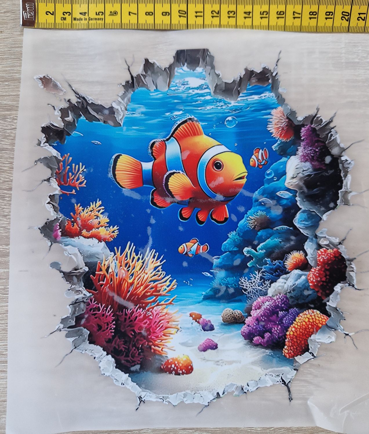 Bügelbild Nemo 22cm hoch x 21cm breit 