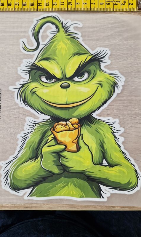 Bügelbild Grinch 24cm hoch x18cm breit 