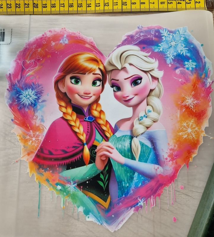 Bügelbild Elsa Anna Frozen ca 21cm hoch x 22cm breit 