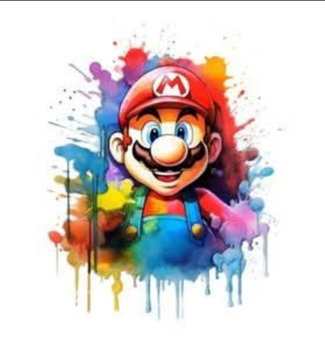 Bügelbild Mario 20x20cm Ende Juni 
