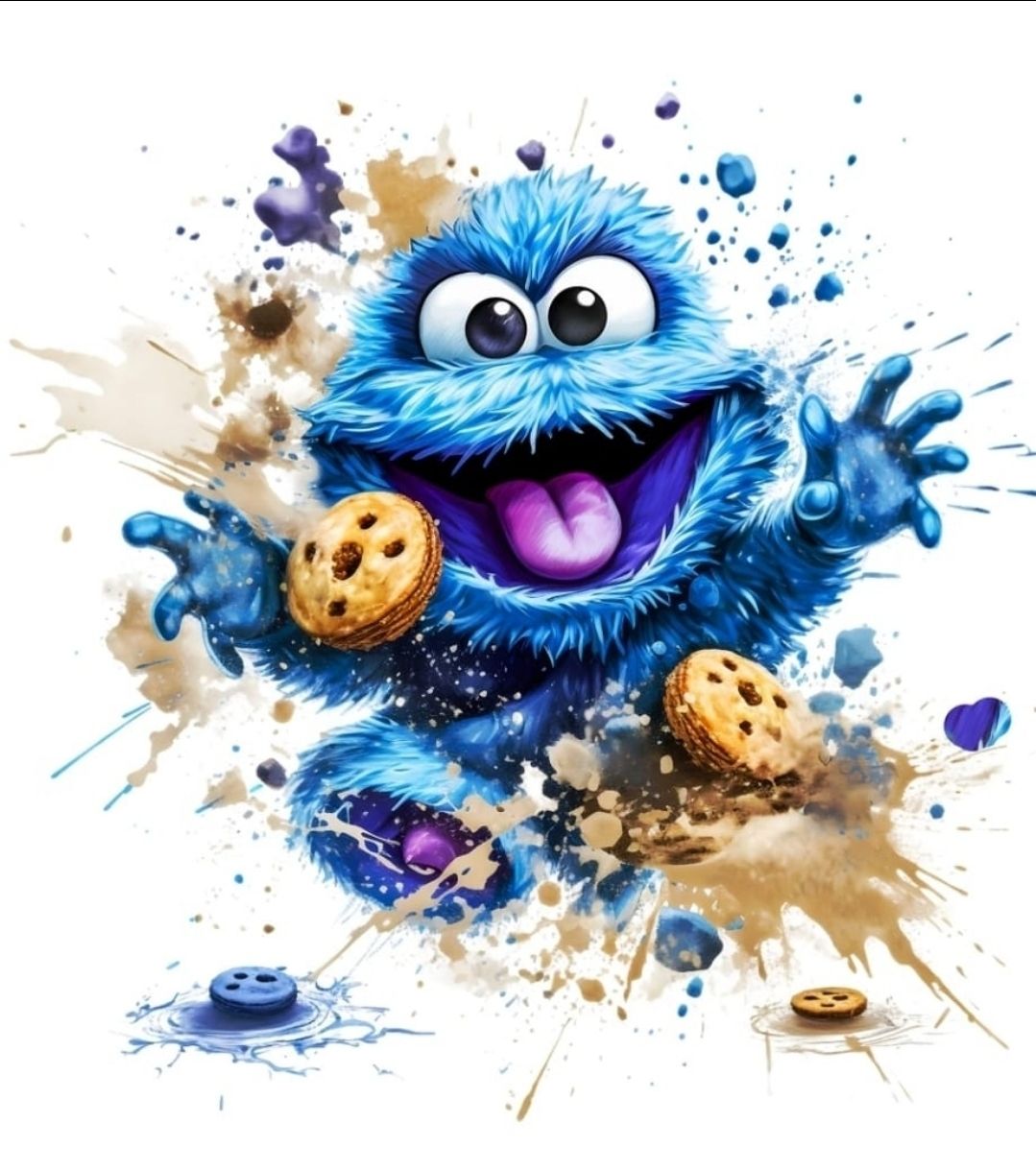 Sommersweat Panele Krümelmonster 50x60cm Lieferung Ende Juni 