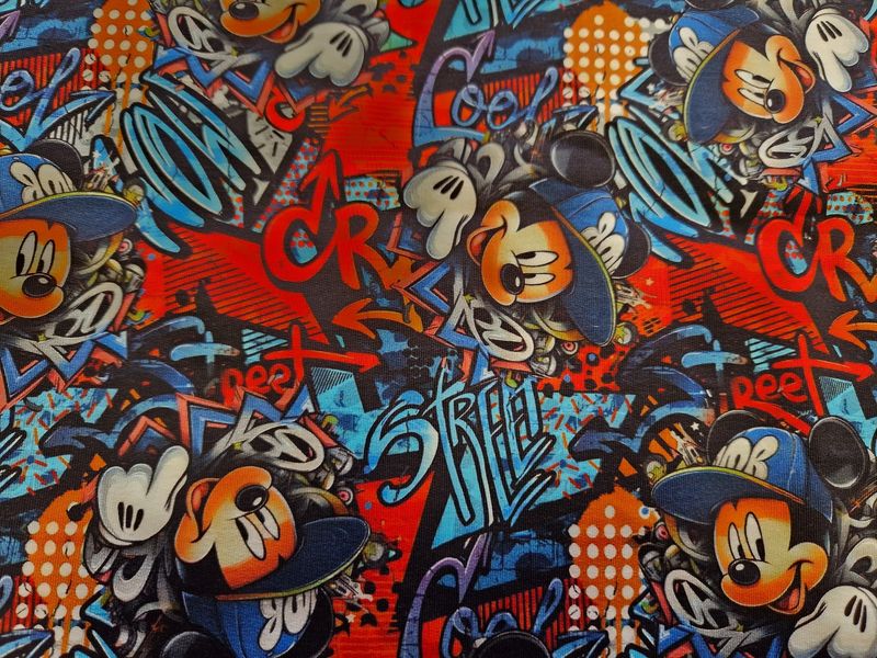 Sommersweat Micky Maus 43cm x 180cm breit Sommersweat Micky Maus 43cm x 180cm breit