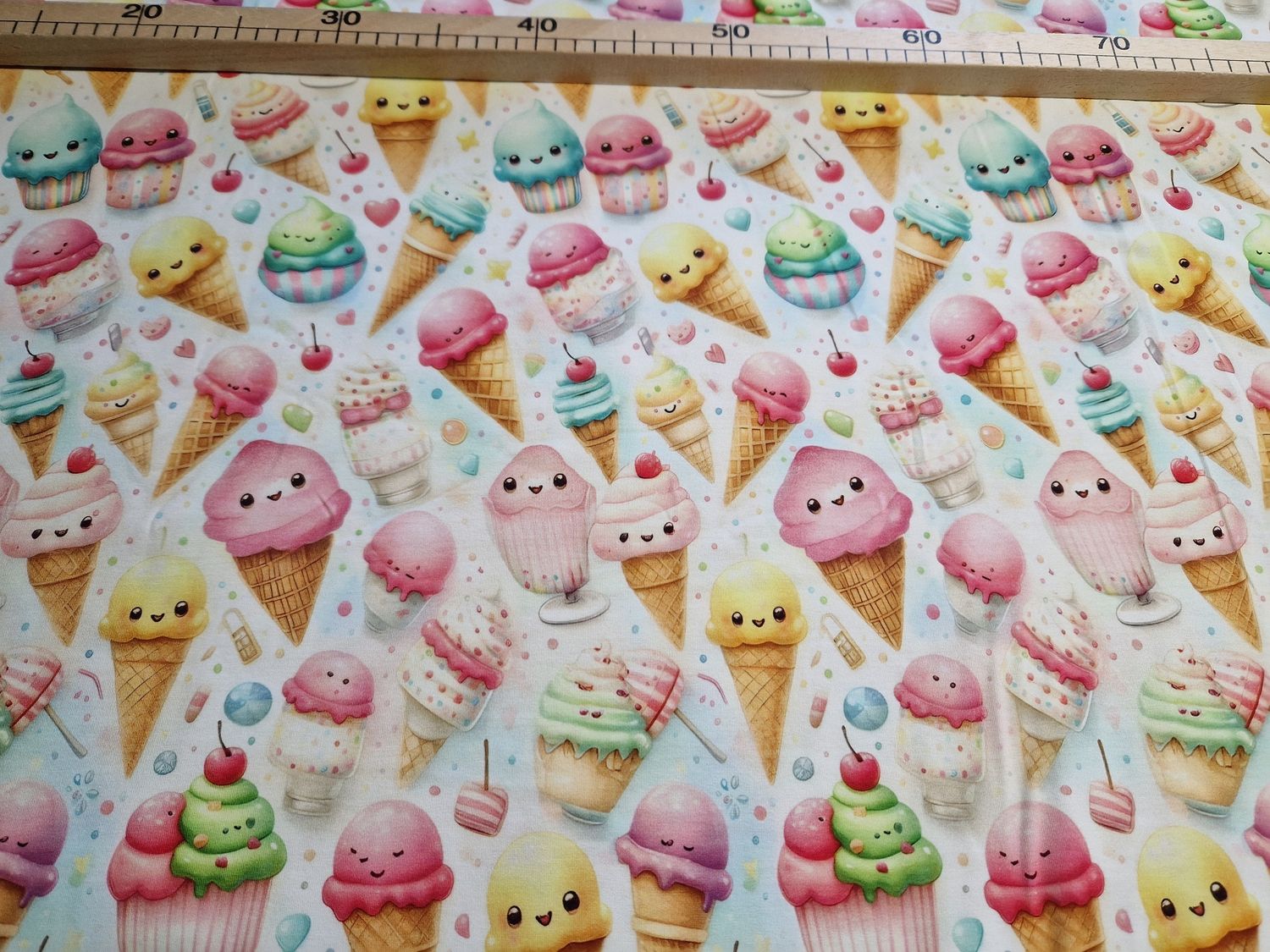 Jersey Digitaldruck Sommer Eis 50cm x180cm breit
