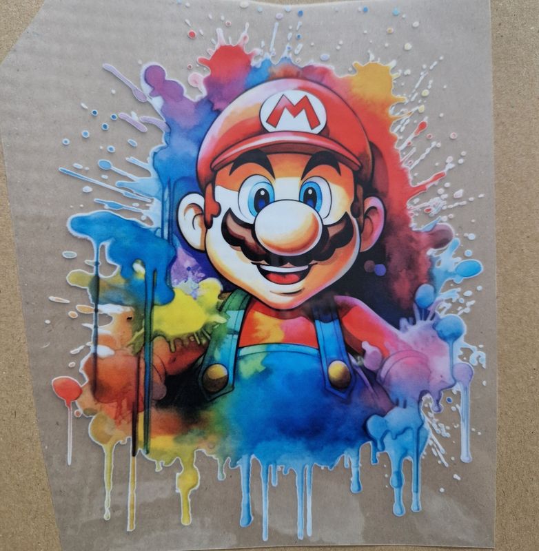 Bügelbild Mario 20x20cm