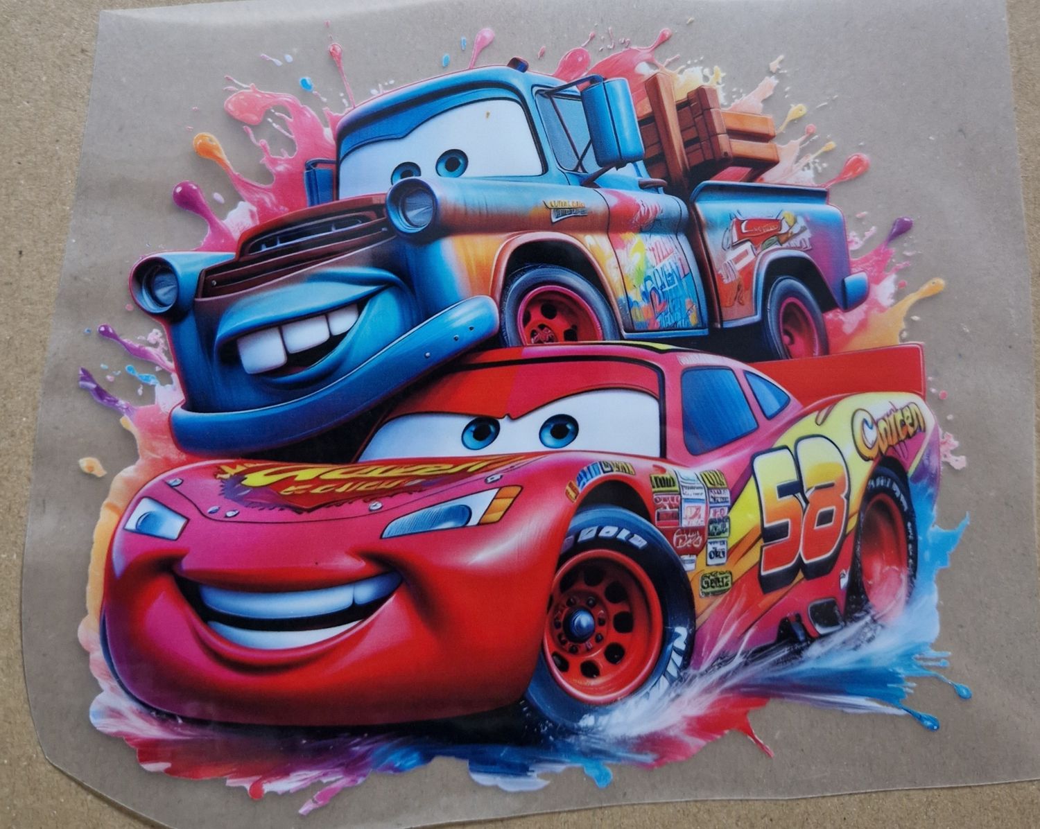 Bügelbild Cars 15x15cm 