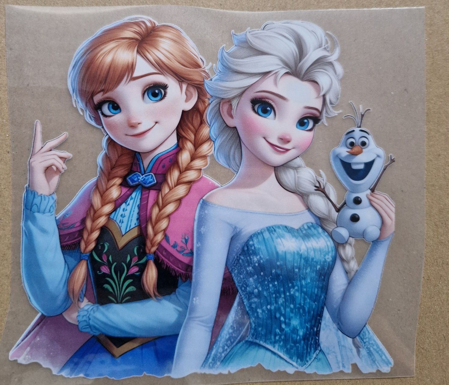 Bügelbild Elsa Anna 15x15cm 