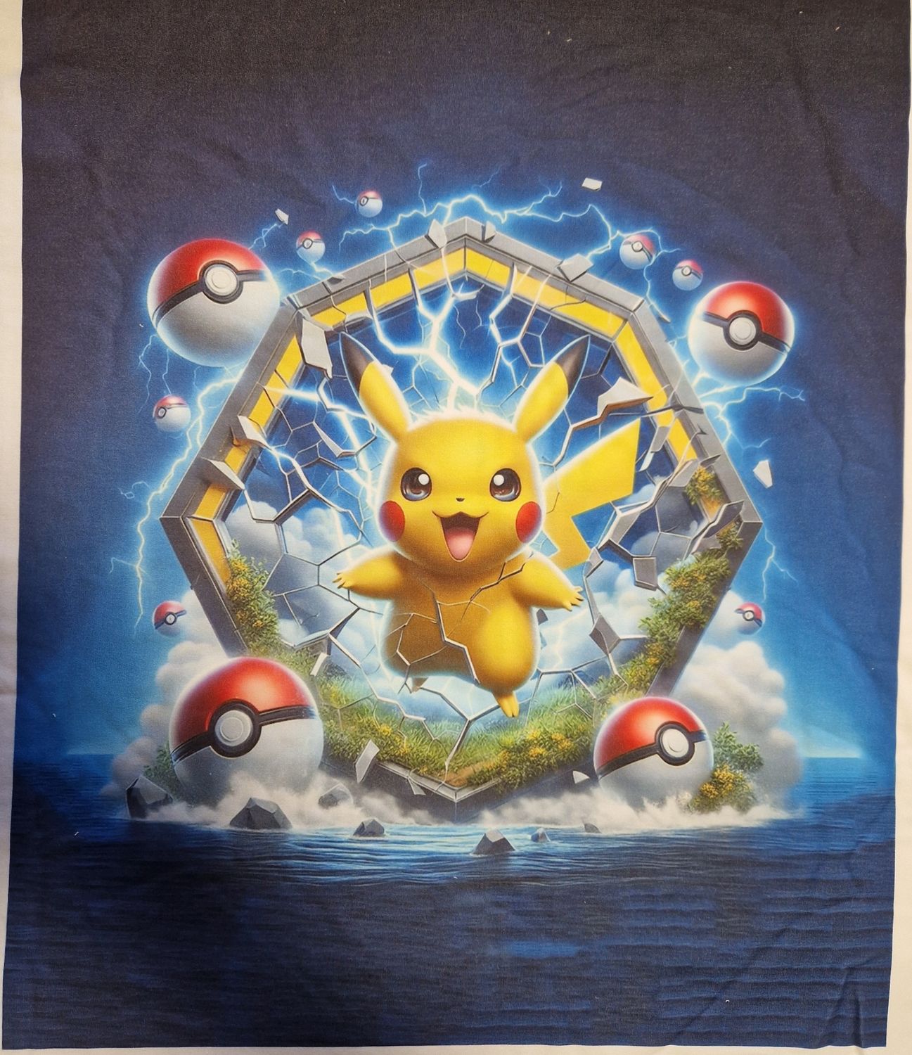 Sommersweat Pokemon Pikatschu 40cm x 40cm breit