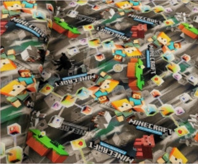 Sommersweat Minecraft grau 50cm x 180cm breit 