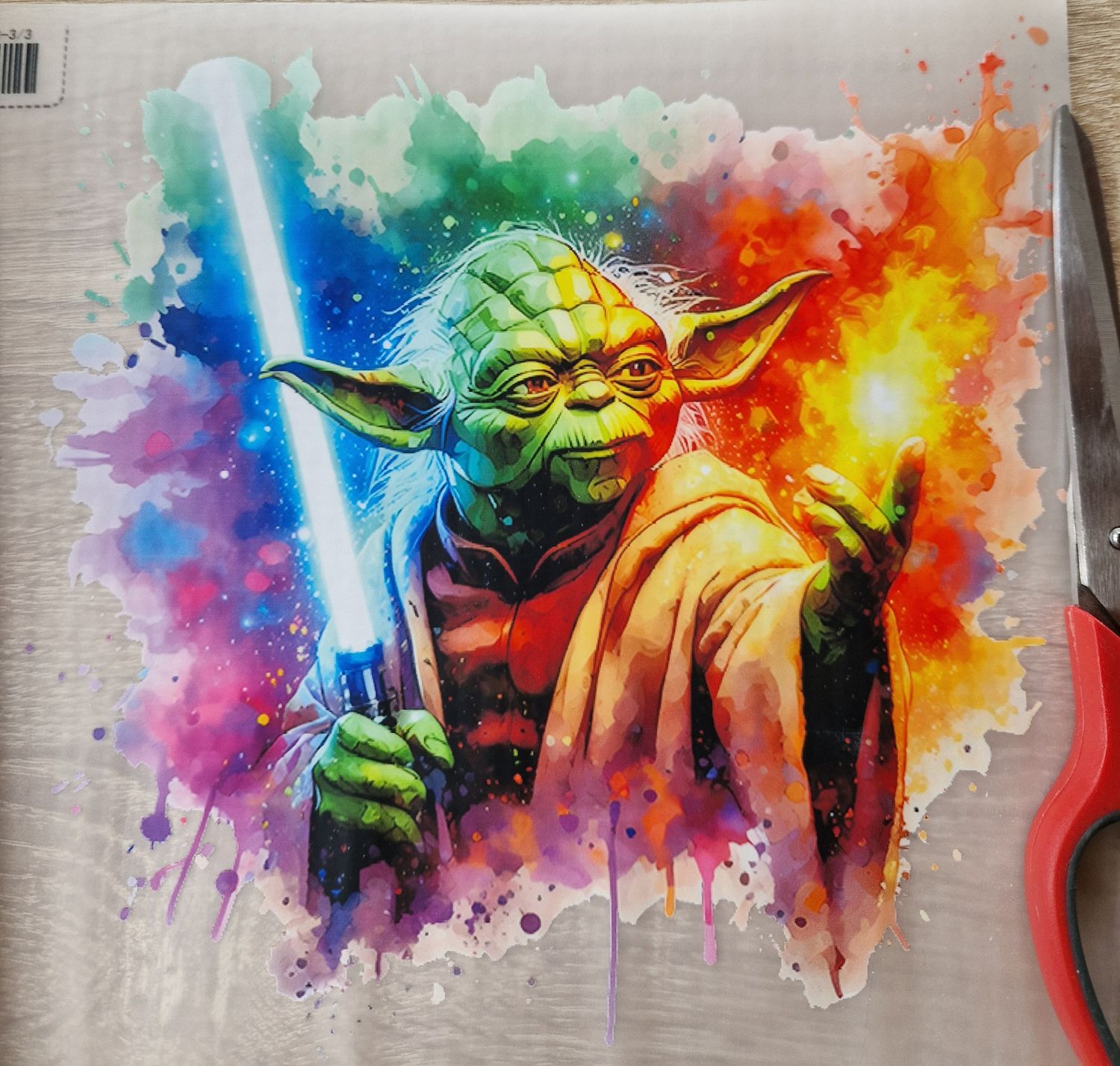 Bügelbild Yoda 22x22cm 