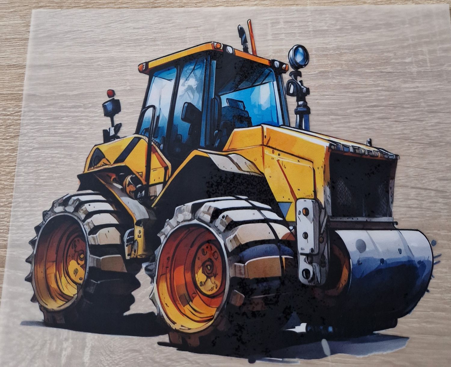Bügelbild Baufahrzeug ca 22x22cm 
