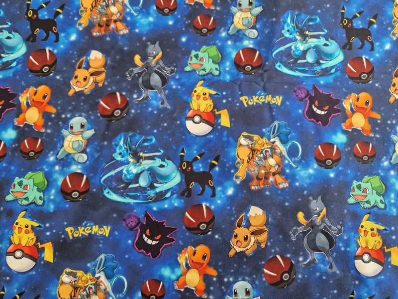 Sommersweat Pokemon blau 50cm x 180cm breit Sommersweat Pokemon blau 50cm x 180cm breit