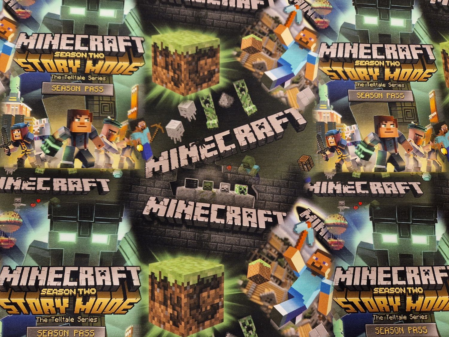 Sommersweat Minecraft grau 75cm x 180cm breit 
