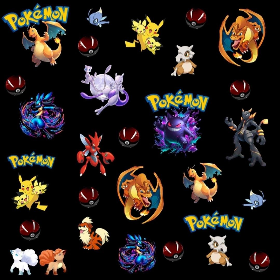 Sommersweat Pokemon schwarz 50cm x 180cm breit Lieferung Mitte Juli 