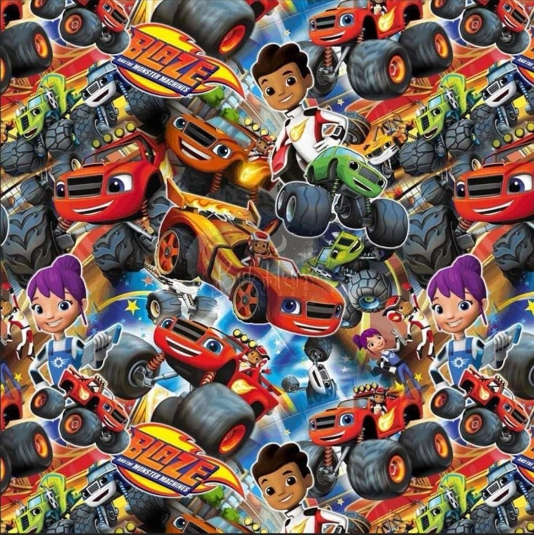 Sommersweat Blaze Autos 50cm x 180cm breit Lieferung Mitte Juli 