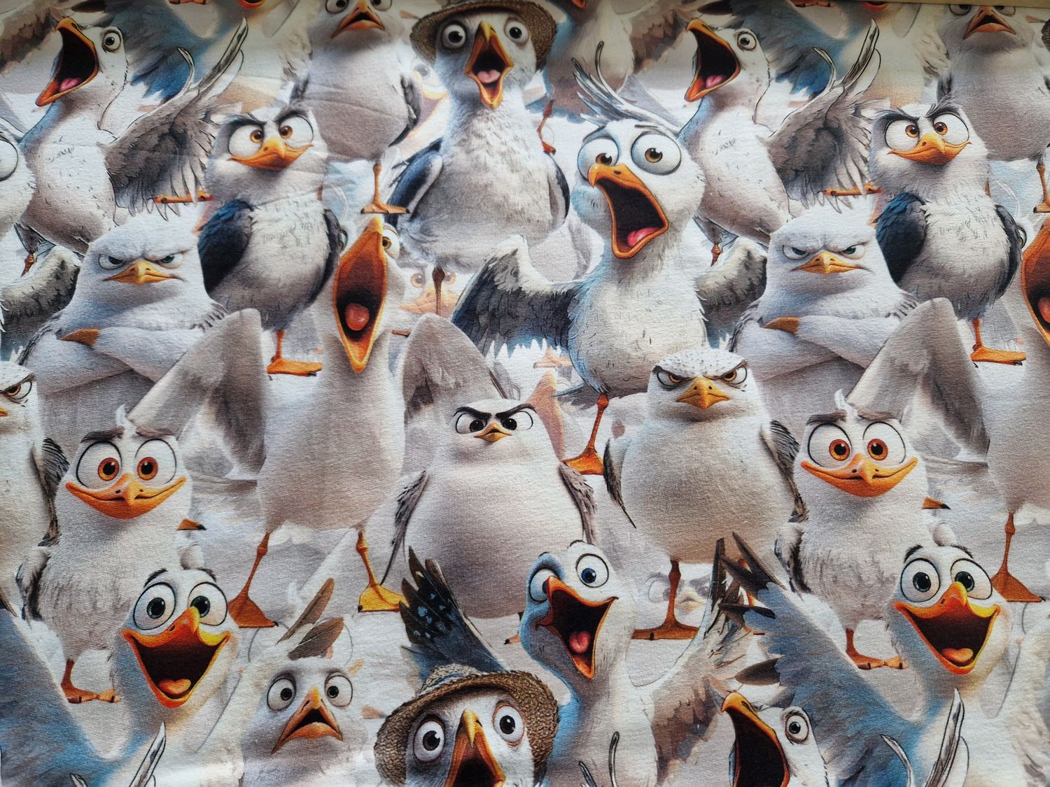 Sommersweat Möwen 50cm x 180cm breit 