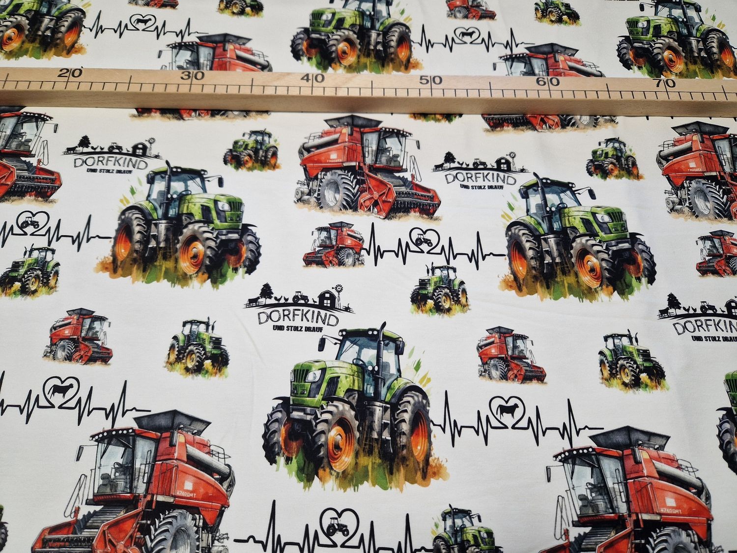 Sommersweat Traktor Dorfkind 50cm x 180cm breit 