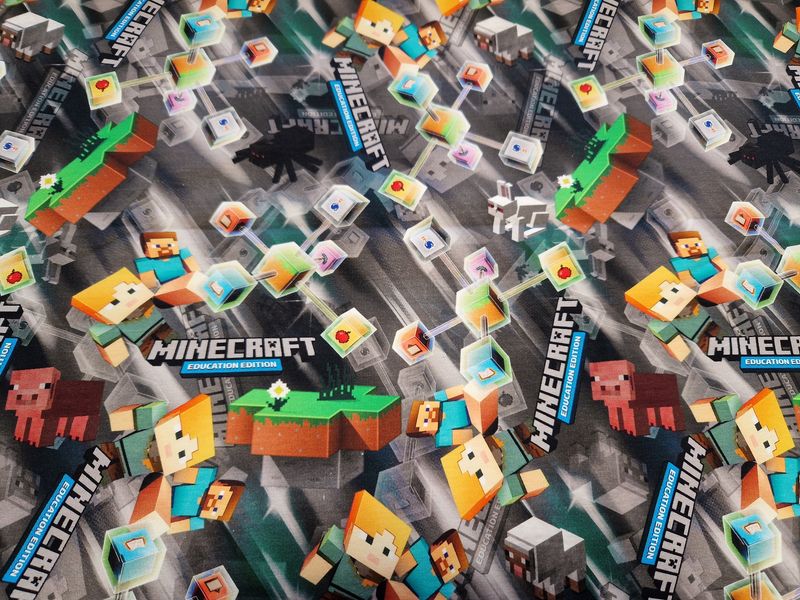 Sommersweat Minecraft grau 50cm x 180cm breit Sommersweat Minecraft grau 50cm x 180cm breit