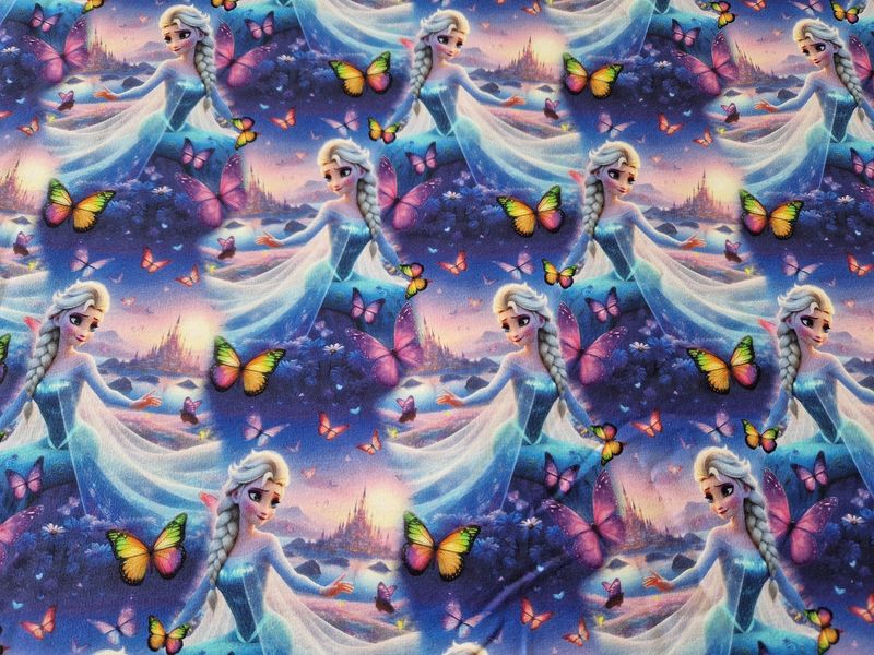 Sommersweat Elsa Eiskönigin blau 65cm x 180cm breit Sommersweat Elsa Eiskönigin blau 65cm x 180cm breit