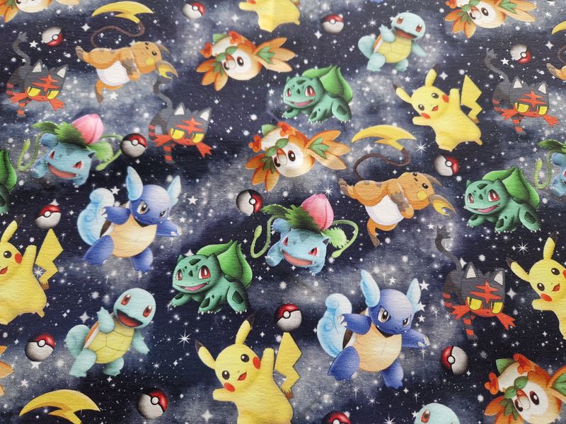 Sommersweat Pokemon grau 50cm x 180cm breit Sommersweat Pokemon grau 50cm x 180cm breit