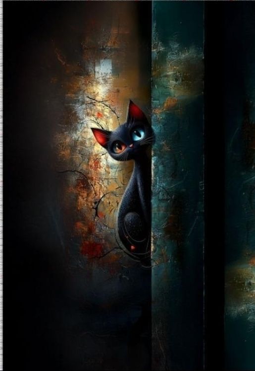 Sommersweat Katze petrol Panele 80x180cm Sommersweat Katze petrol Panele 80x180cm